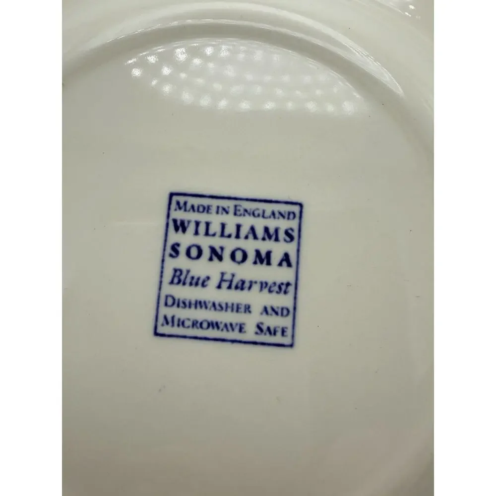 One WILLIAMS SONOMA Blue Harvest Rimmed Bowls England EUC